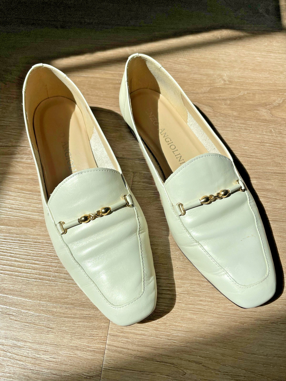 Enzo Angiolini Cream Leather Bit Loafers Women’s Size 8M Vero Cuoio Sole Classic